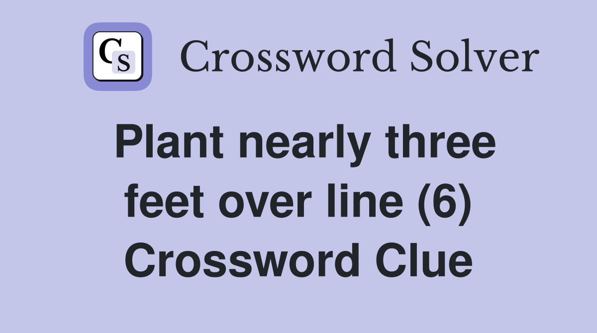 Plant nearly three feet over line (6) Crossword Clue Answers